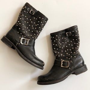 || FRYE || black leather engineer Boots - SOLD